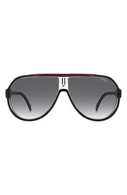 Carrera Eyewear 64mm Oversize Gradient Aviator Sunglasses in Black Red/Grey Shaded at Nordstrom