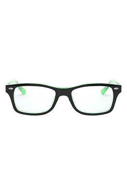 Ray-Ban Kids' 48mm Rectangular Optical Glasses in Transparent Green at Nordstrom