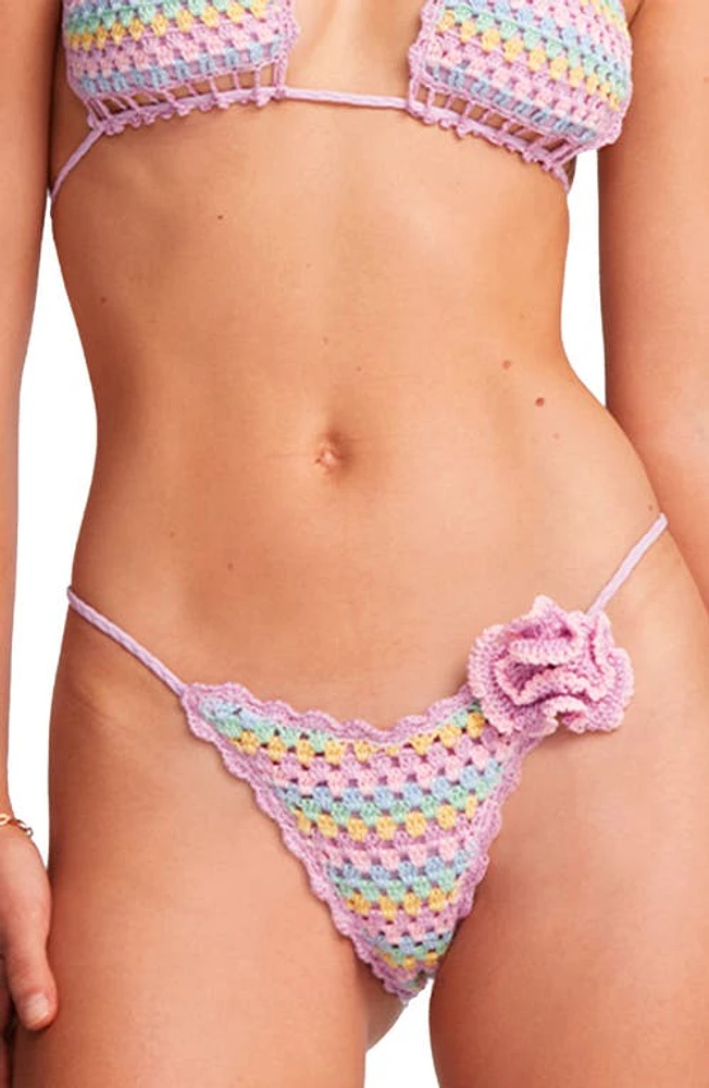 Capittana Beatriz Reversible Crochet Bikini Bottoms Purple at Nordstrom,