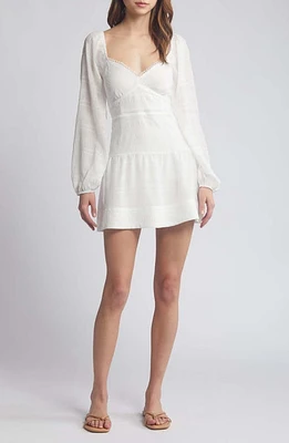 Lost + Wander Alamour Long Sleeve Minidress Offwhite at Nordstrom,