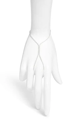 SHYMI Cubic Zirconia Tennis Hand Chain in Silver /White Stones at Nordstrom