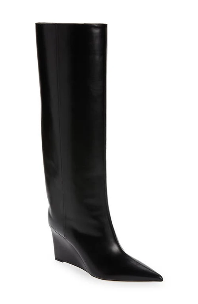 Jimmy Choo Blake Pointed Toe Wedge Boot Black at Nordstrom,