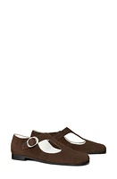 Tory Burch Violet T-Strap Flat Dark Cocoa at Nordstrom,