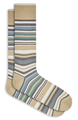 Bugatchi Stripe Dress Socks in Sand at Nordstrom