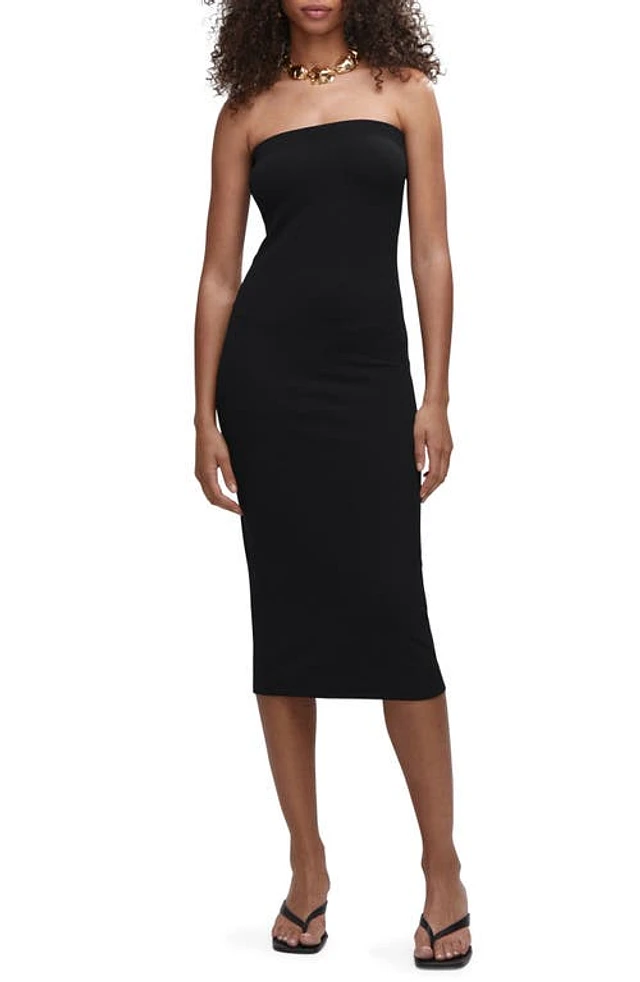 princess polly baby blue dress Strapless Supermodel Dress in Noir – Mirror Palais main image 0