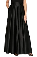 Alex Evenings Satin Ball Skirt Black at Nordstrom,