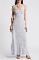 Treasure & Bond Floral Maxi Dress Purple- Ivory Little Paris at Nordstrom,