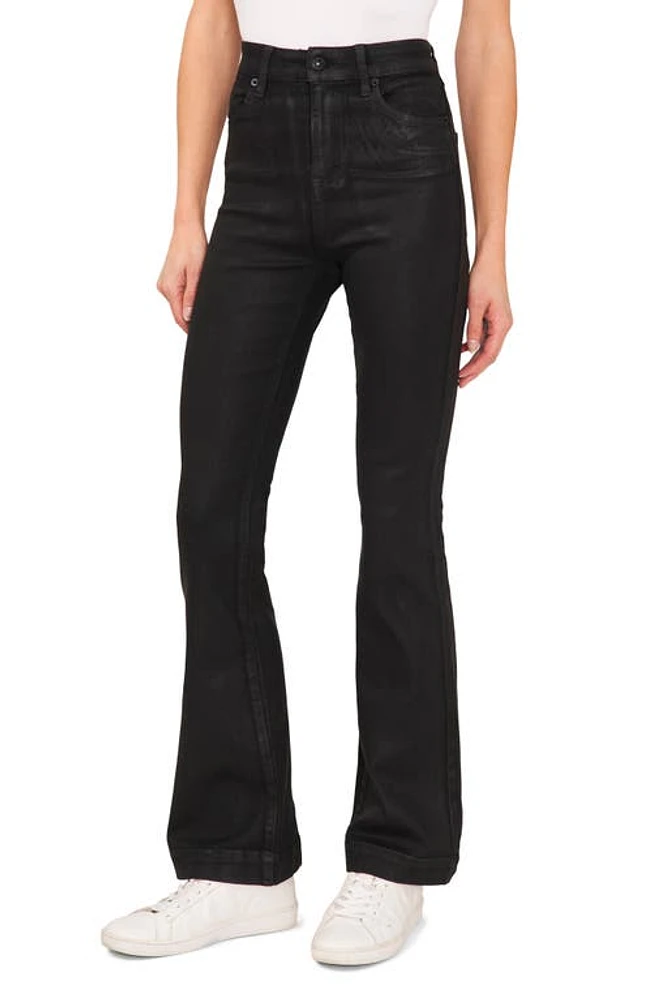 CeCe High Waist Coated Jeans Rich Black at Nordstrom,