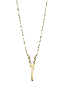 Bony Levy Diamond Initial Pendant Necklace in Yellow Gold-Y at Nordstrom, Size 18