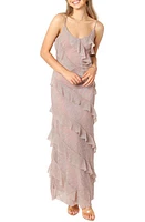 Petal & Pup Ciao Shimmer Ruffle Gown Dusty Lavender at Nordstrom,