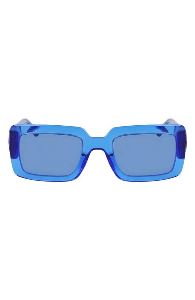 Longchamp 53mm Rectangular Sunglasses in Blue at Nordstrom