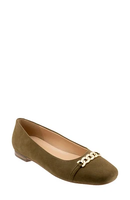 Trotters Harmony Flat Olive Suede at Nordstrom,