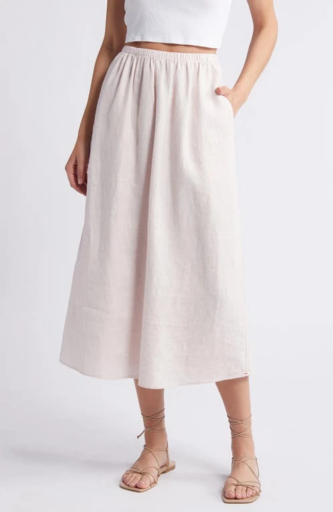 XÍRENA Loretta Linen Midi Skirt Day Lily at Nordstrom,