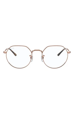 Ray-Ban 53mm Metal Optical Glasses in Brown at Nordstrom