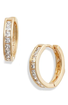 Child of Wild Bronte Cubic Zirconia Huggie Hoop Earrings in Gold at Nordstrom