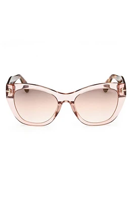 TOM FORD Cara 56mm Square Sunglasses in Shiny Pink /Brown Mirror at Nordstrom