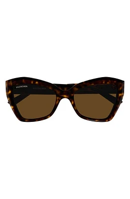 Balenciaga 56mm Geometric Sunglasses in Havana at Nordstrom