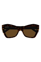 Balenciaga 56mm Geometric Sunglasses in Havana at Nordstrom