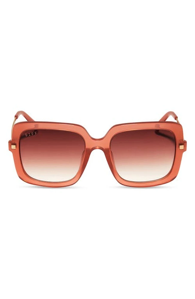 DIFF Sandra 54mm Gradient Square Sunglasses in Mauve/Dusk Gradient at Nordstrom