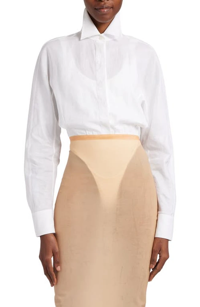 Alaïa Tank & Shirt Thong Bodysuit Blanc at Nordstrom, Us