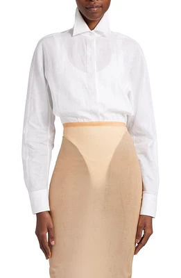 Alaïa Tank & Shirt Thong Bodysuit Blanc at Nordstrom, Us