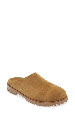 Off-White Logo Plate Mule Sand Silver at Nordstrom,