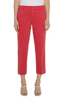 Liverpool Los Angeles Kelsey Slit Hem Crop Twill Trousers at Nordstrom,