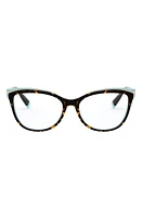 Tiffany & Co. 54mm Cat Eye Optical Glasses in Havana Blue at Nordstrom