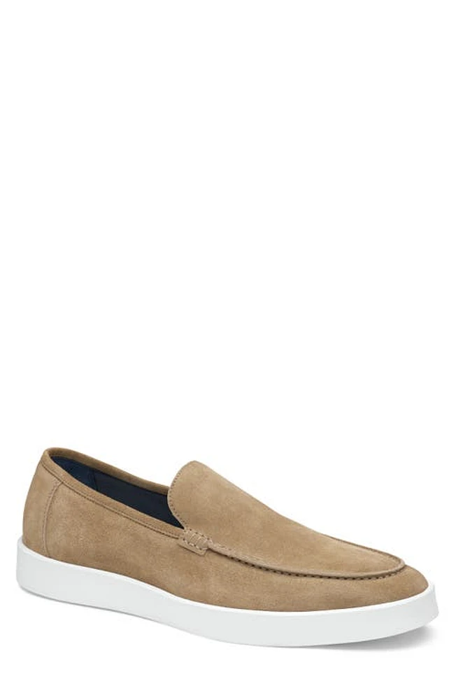 JOHNSTON & MURPHY COLLECTION Bolivar Moc Toe Slip-On Sneaker Taupe Italian Suede at Nordstrom,