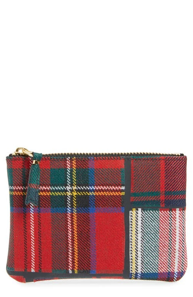 Comme des Garçons Wallets Small Tartan Patchwork Wool Pouch in Red at Nordstrom