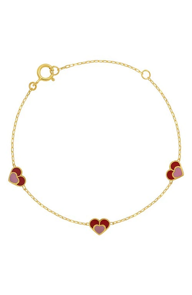 Bony Levy Kid's 14K Gold Heart Bracelet in 14K Yellow Gold at Nordstrom, Size 6