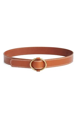 Treasure & Bond Topstitched Leather Belt in Cognac at Nordstrom, Size X-Small