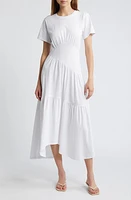 FRAME Asymmetric Tiered Ruffle Knit Dress at Nordstrom,