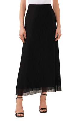 halogen(r) Pleated Mesh Maxi Skirt Rich Black at Nordstrom,