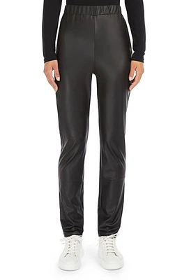 Max Mara Leisure Zefir Pull-On Straight Leg Faux Leather Pants Black at Nordstrom,