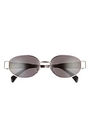 CELINE Triomphe 54mm Oval Sunglasses in Shiny Palladium /Smoke at Nordstrom