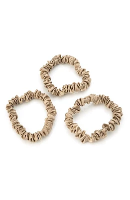 BLISSY 3-Pack Skinny Silk Scrunchies in Taupe at Nordstrom