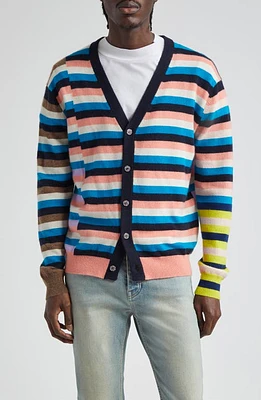 Waste Yarn Project Mike Stripe One of a Kind Cardigan Blue Multi at Nordstrom,