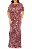 FABULOUSS BY MAC DUGGAL Sequin Popover Column Gown at Nordstrom,