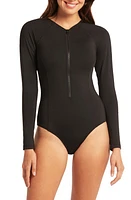 Sea Level Long Sleeve One-Piece Swimsuit at Nordstrom, Us