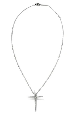 Lana Pointed Diamond Cross Pendant Necklace in White at Nordstrom, Size 18