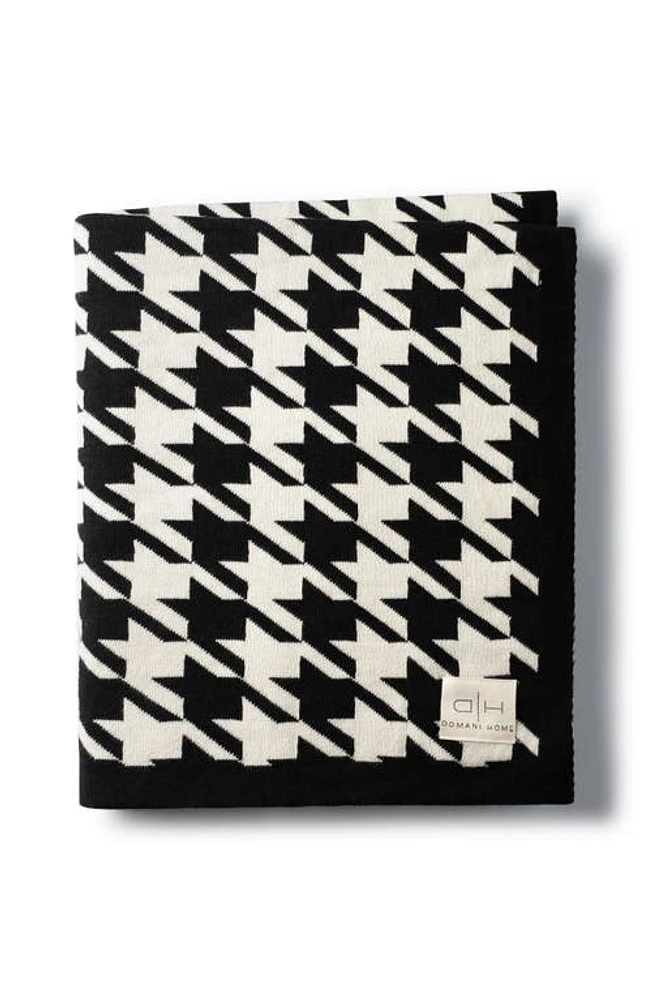 Domani Home Houndstooth Knit Throw Blanket in Black at Nordstrom