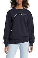 GOLDEN HOUR Je t'Aime Graphic Sweatshirt in Black at Nordstrom, Size Medium