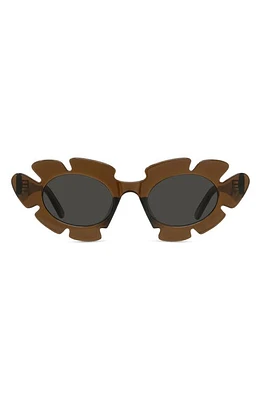 Loewe x Paula's Ibiza 47mm Cat Eye Sunglasses in Light Brown/Other /Smoke at Nordstrom