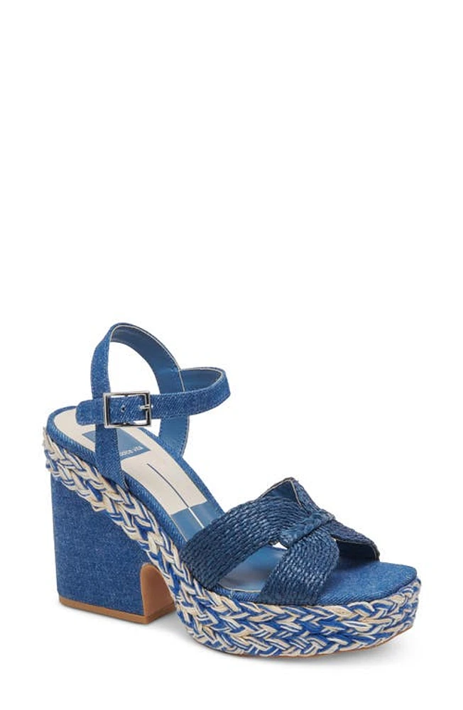 Dolce Vita Cale Woven Raffia Platform Sandal at Nordstrom,