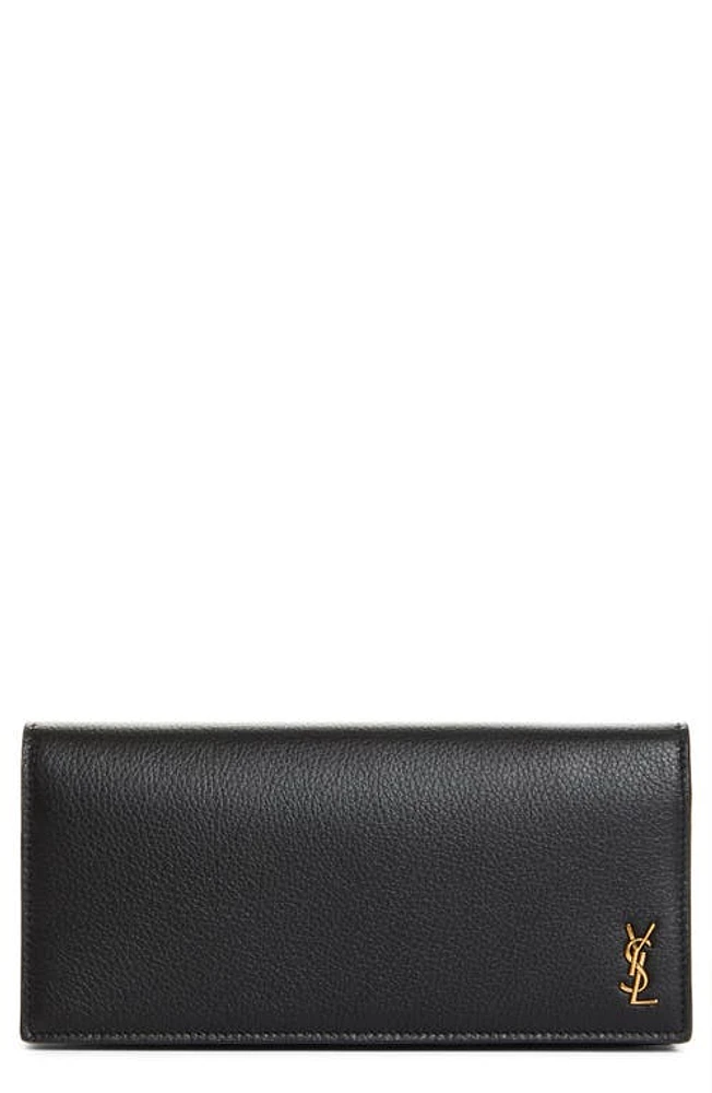 Saint Laurent Monogram Leather Continental Wallet in Nero at Nordstrom