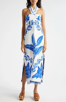 FARM Rio Blue Yard Halter Dress in Off-White at Nordstrom, Size Small