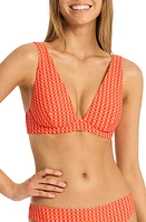 Sea Level Checkmate Longline Underwire Bikini Top at Nordstrom,