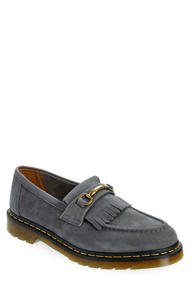 Dr. Martens Adrian Snaffle Kiltie Fringe Bit Loafer Washed Denim Tumbled Nubuck at Nordstrom,