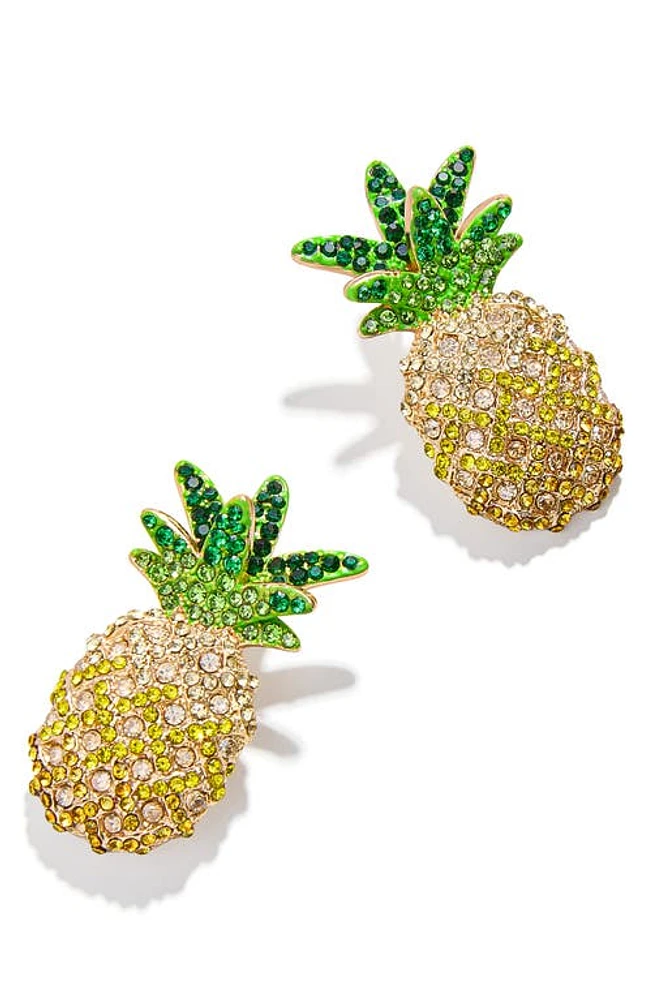 BaubleBar Pineapple Pavé Statement Earrings in Yellow at Nordstrom